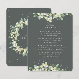 Grüne Snowberry+Eukalyptus Ausgeglichener Hochzeit Begleitkarte