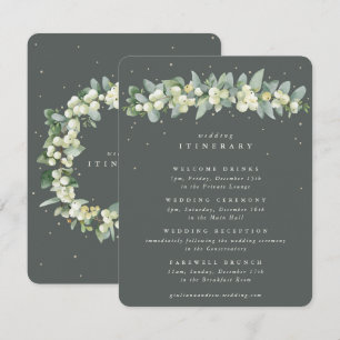 Grüne Snowberry+Eukalyptus Garland Hochzeiten Begleitkarte