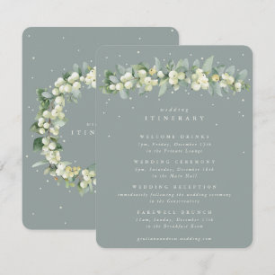 Grüne Snowberry+Eukalyptus Garland Hochzeiten Begleitkarte