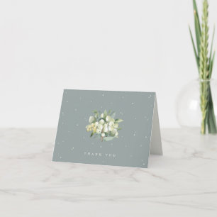 Grüne Snowberry+Eukalyptus-Hochzeit Dankeskarte