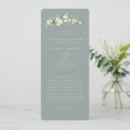 Grüne Snowberry+Eukalyptus Stem Wedding Programm