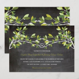 Grüne Sommerkleidung Liebe Tree Chalkboard Hochzei Einladung