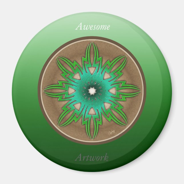 Grüne Sonne Magnet (Vorne)
