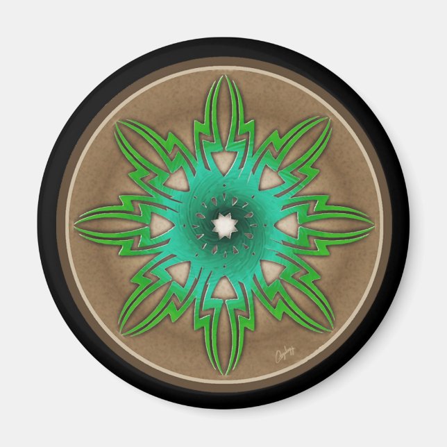 Grüne Sonne Magnet (Vorne)