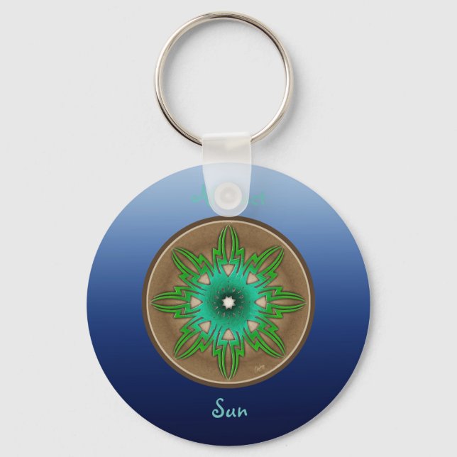 Grüne Sonne Schlüsselanhänger (Vorderseite)