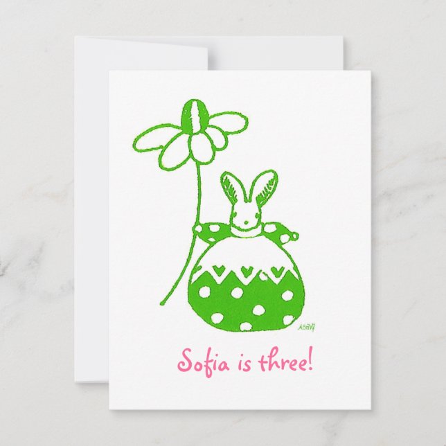 Grüne Sonnenblase zum Geburtstag Einladung (Vorderseite)