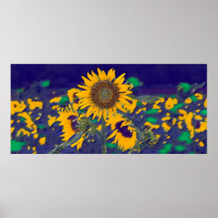 Grüne Sonnenblume Poster