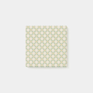 Grüne Sonnenblumen im Schachbrettmuster Retro-Bota Post-it Klebezettel