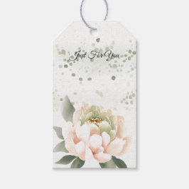 Grüne Speckled Peony Gift Tags Geschenkanhänger