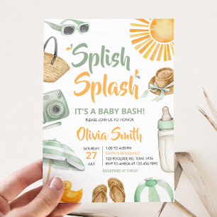 Grüne Splish Splash Baby Shower Einladung