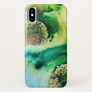 Grüne Spritze abstrakte Wasserfarbe Case-Mate iPhone Hülle