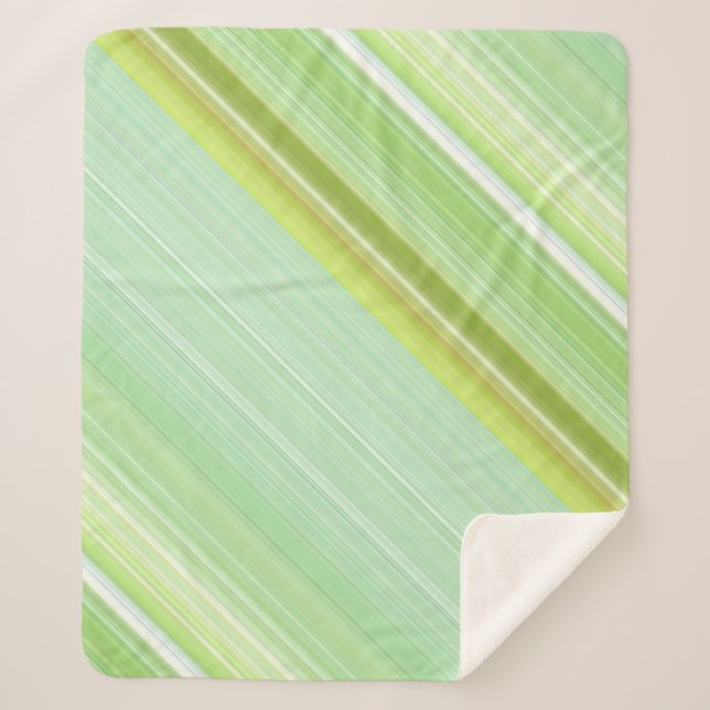 Grüne Sprout-Minze und Kalkgrüne Streifen Sherpadecke (Vorderseite)