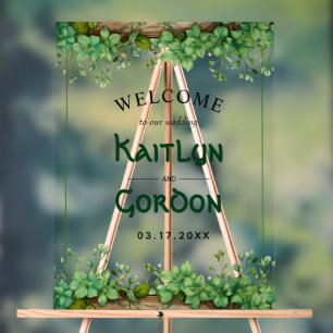 Grüne St. Patricks Hochzeitsempfang Acrylschild