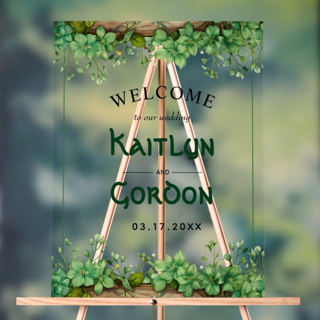 Grüne St. Patricks Hochzeitsempfang Acrylschild (Neutral)