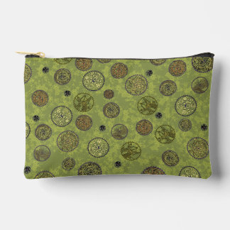 Grüne Steampunk-Zahnrad-Medaillons Zubehörtasche