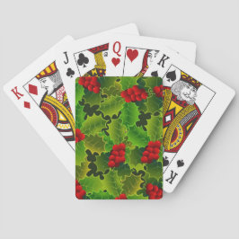 Grüne Stechpalme mit roten Beeren Spielkarten
