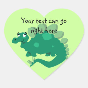 Grüne Stegosaurus Herzkleber Herz-Aufkleber