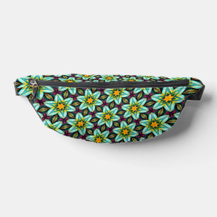 Grüne Sterne Blumenmuster Bauchtasche