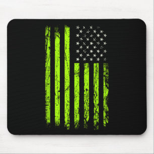 Grüne Sterne und Streifen.amerikanische USA-Flagge Mousepad