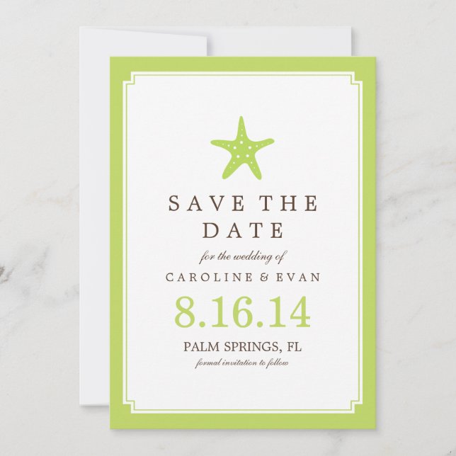 Grüne Sternenhochzeit speichern das Datum Save The Date (Vorderseite)