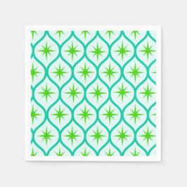 Grüne Sternexplosionen des Ovals Pattern aus dem M Serviette