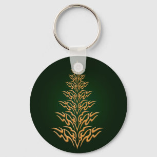 Grüne, stilvolle Weihnachtsbaum-Schlüsselkette Schlüsselanhänger