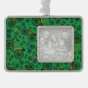Grüne Straßenfahrräder Rahmen-Ornament Silber