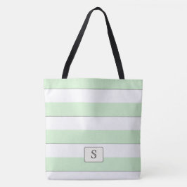 Grüne Streifen auf farbigen, benutzerdefinierten M Tasche