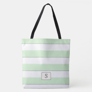 Grüne Streifen auf farbigen, benutzerdefinierten M Tasche