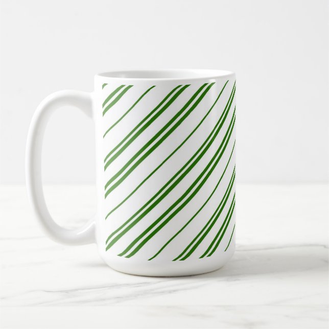 Grüne Streifen aus Pfefferminz-Zuckerstangen-Weihn Kaffeetasse (Links)
