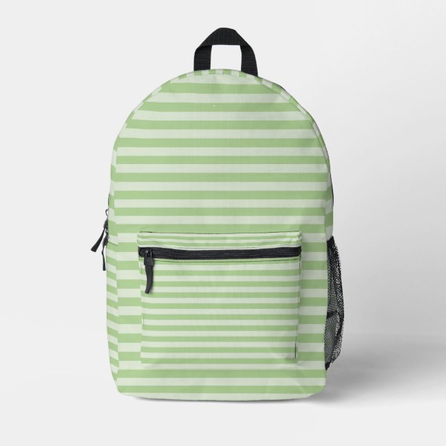 Grüne Streifen Bedruckter Rucksack (Vorderseite)
