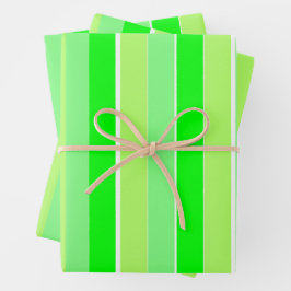 Grüne Streifen Geschenkpapier Set