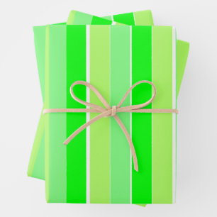 Grüne Streifen Geschenkpapier Set