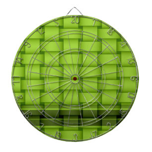 Grüne Streifen, Grafikdesign aus Korbweide Dartscheibe