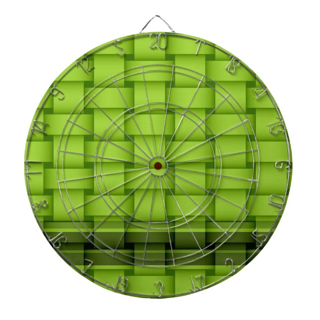 Grüne Streifen, Grafikdesign aus Korbweide Dartscheibe (vorne)