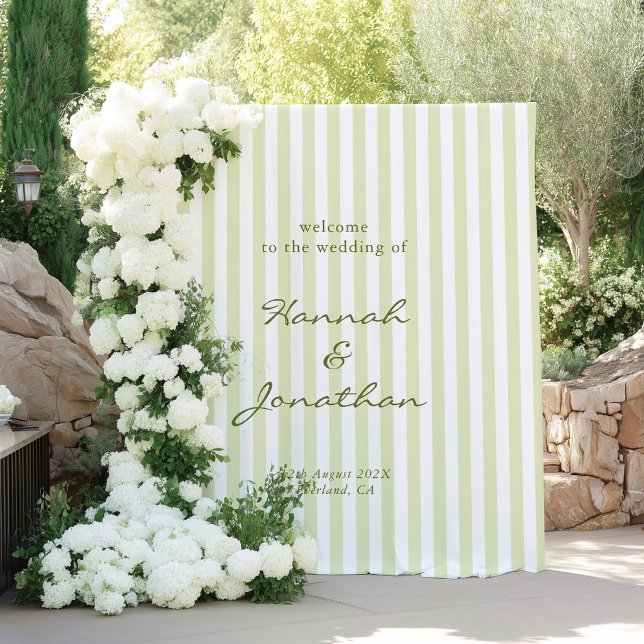 Grüne Streifen Hochzeit Wandteppich (Von Creator hochgeladen)