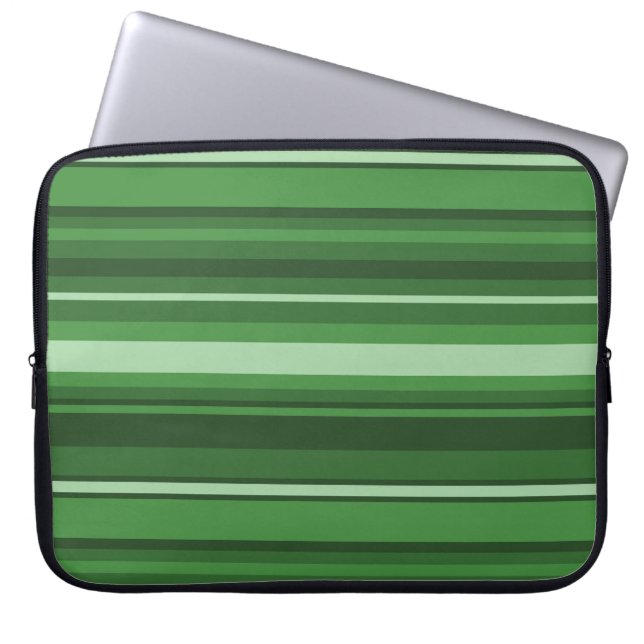 Grüne Streifen Laptopschutzhülle (Vorderseite)