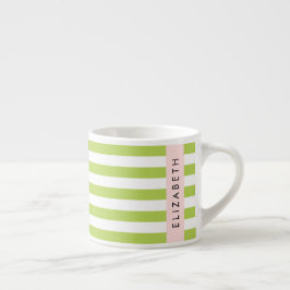 Grüne Streifen, Linien, Streifen, Ihr Name Espressotasse