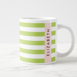 Grüne Streifen, Linien, Streifen, Ihr Name Jumbo-Tasse