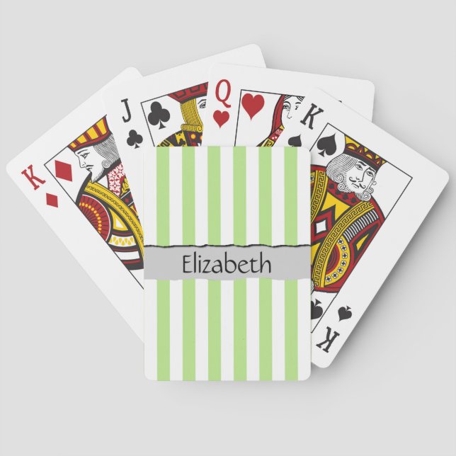 Grüne Streifen, Linien, Streifen, Ihr Name Spielkarten (Rückseite)