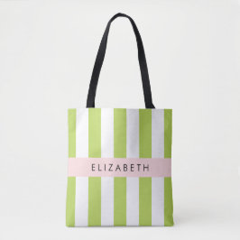 Grüne Streifen, Linien, Streifen, Ihr Name Tasche
