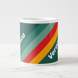 Grüne Streifen mit Namen Jumbo-Tasse