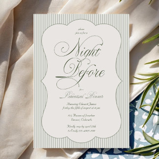 Grüne Streifen Nacht Vor Der Hochzeitsprobe Einladung