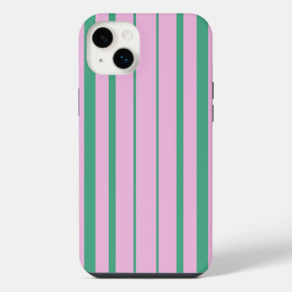 Grüne Streifen und weiche rosa iPhone 14 Plus Hüll Hülle