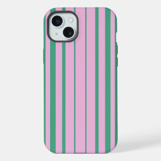 Grüne Streifen und weiche rosa iPhone 15 Plus Hüll Hülle