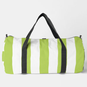 Grüne Streifen, weiße Streifen, gestreiftes Muster Duffle Bag