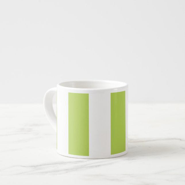 Grüne Streifen, weiße Streifen, gestreiftes Muster Espressotasse (Vorderseite Links)