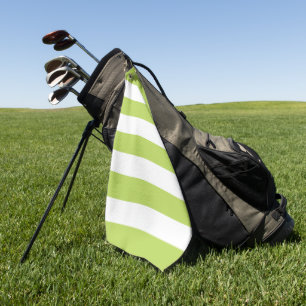 Grüne Streifen, weiße Streifen, gestreiftes Muster Golfhandtuch
