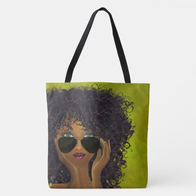 Grüne Studentinnenverbindung-schwarze Kunst Tasche (Vorderseite)