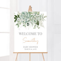 Grüne Succulents Babydusche Empfang